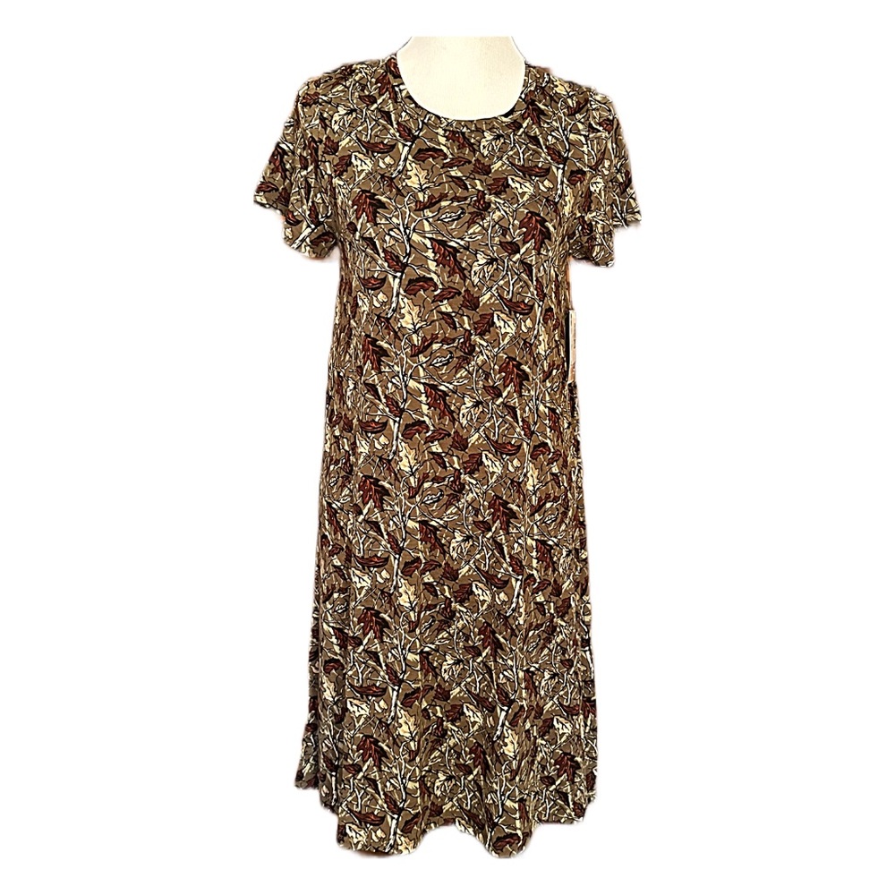 LuLaRoe Carly Camo Print Dress Size XS